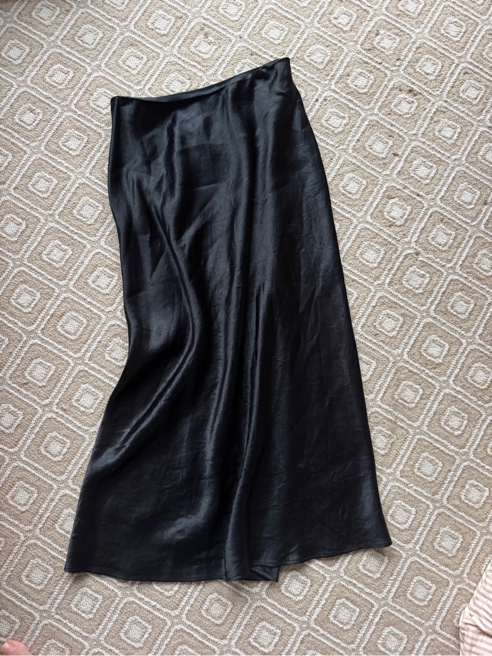 MaxMara Black Satin Maxi Skirt